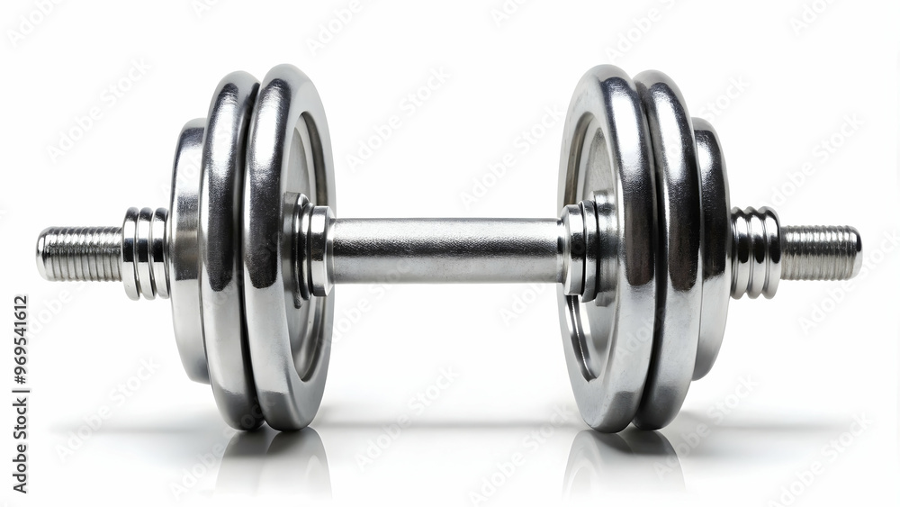 Silver dumbbell for strength training workouts.
Gym equipment: Adjustable silver dumbbell. Silver dumbbell for strength training workouts.
Gym equipment: Adjustable silver dumbbell.