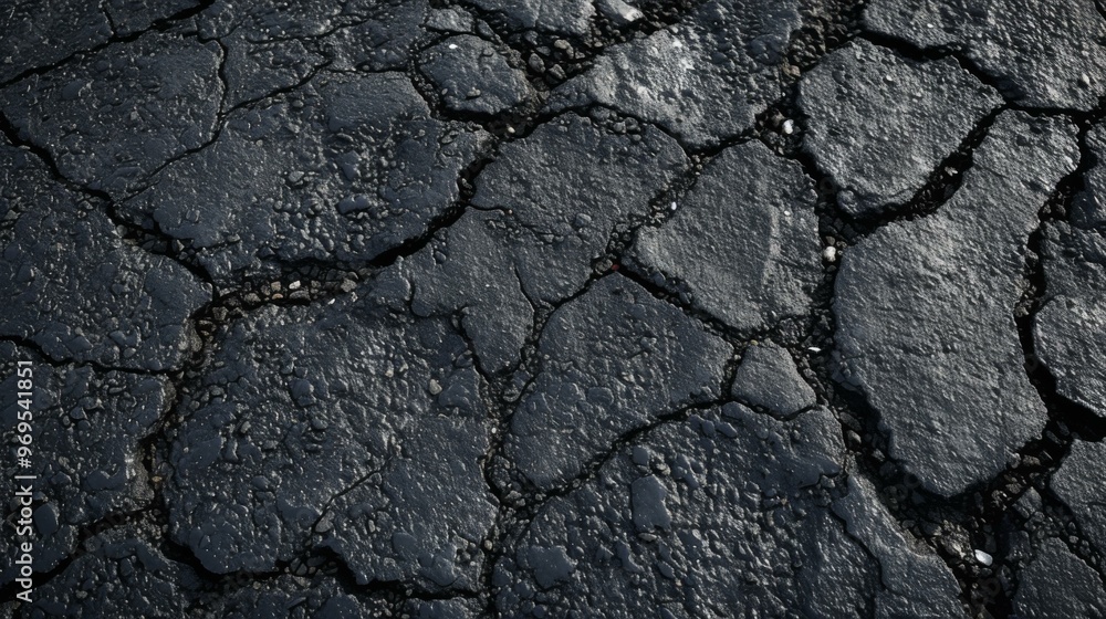 Cracked Asphalt Texture: A Dark and Gritty Background Cracked Asphalt Texture: A Dark and Gritty Background