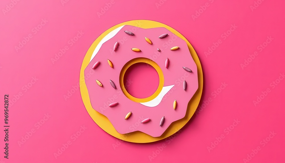 Paper Cut Craft Illustration of Donuts with Colorful Layers and Designs Paper Cut Craft Illustration of Donuts with Colorful Layers and Designs