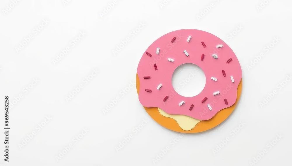 Fototapeta premium Paper Cut Craft Illustration of Donuts with Colorful Layers and Designs