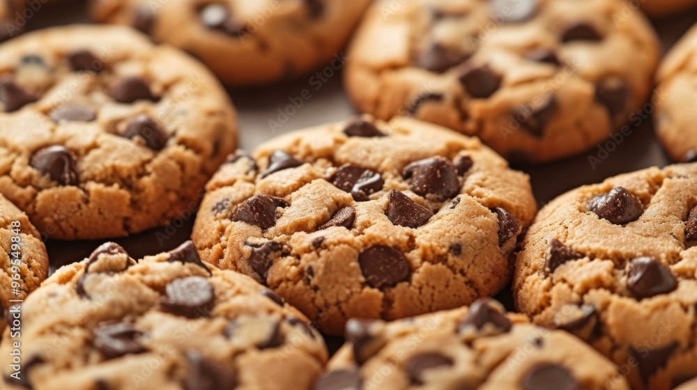 Close-up of Delicious Chocolate Chip Cookies Close-up of Delicious Chocolate Chip Cookies