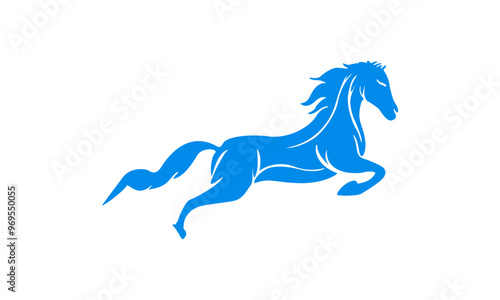 Colorful horse logo design template