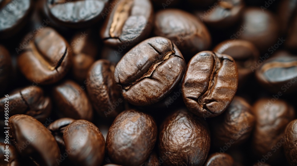 Close-Up of Roasted Coffee Beans: A Rich, Aromatic Experience Close-Up of Roasted Coffee Beans: A Rich, Aromatic Experience