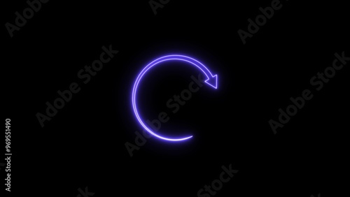 Wallpaper Mural Right direction neon glowing arrow circle purple color 4k illustration. loading circle on black background. Torontodigital.ca