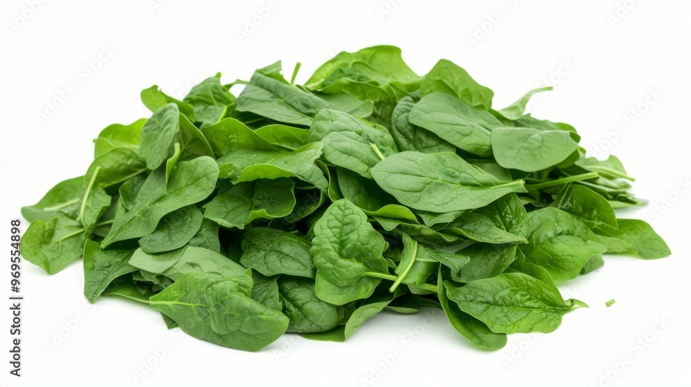 Fresh Spinach Leaves Isolated on White Background Fresh Spinach Leaves Isolated on White Background