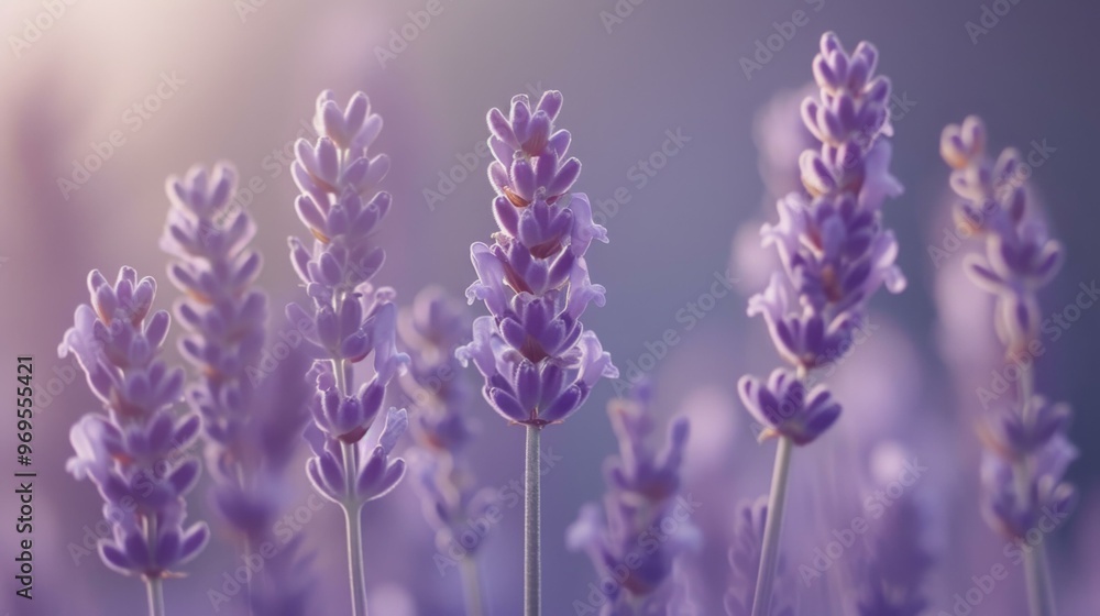 Closeup of Lavender Flowers in a Field Closeup of Lavender Flowers in a Field