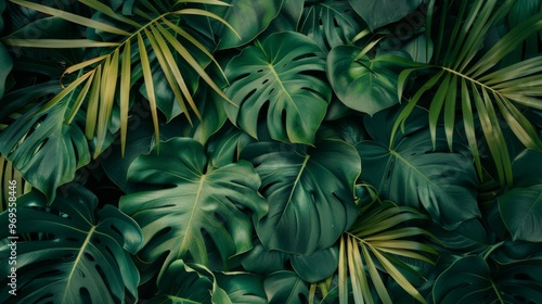 Wallpaper Mural Tropical leaves background illustration generated by ai Torontodigital.ca