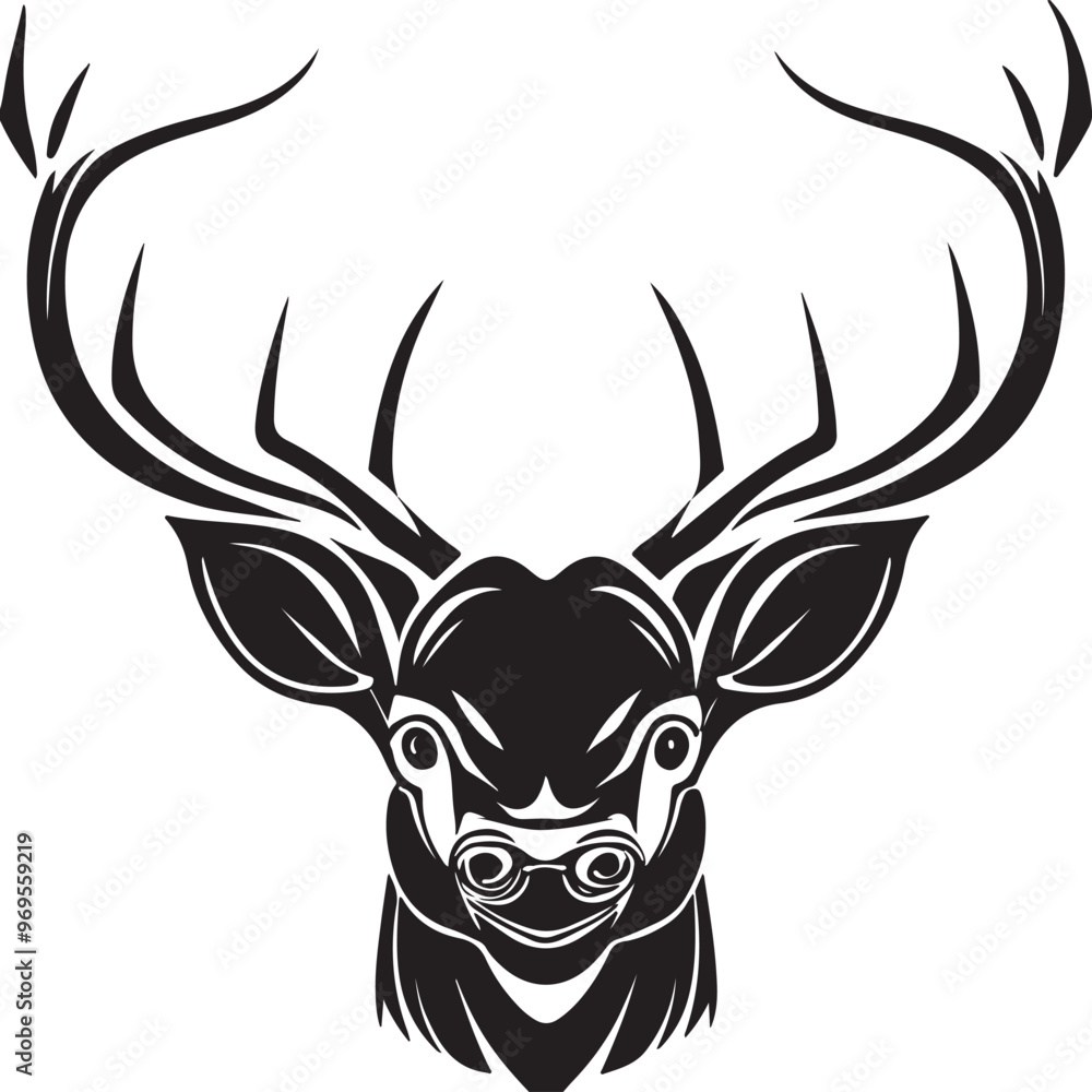 Deer head illustration vector . Deer head illustration vector .