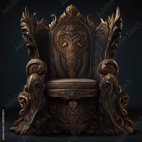 background illustration of royal throne chair photo