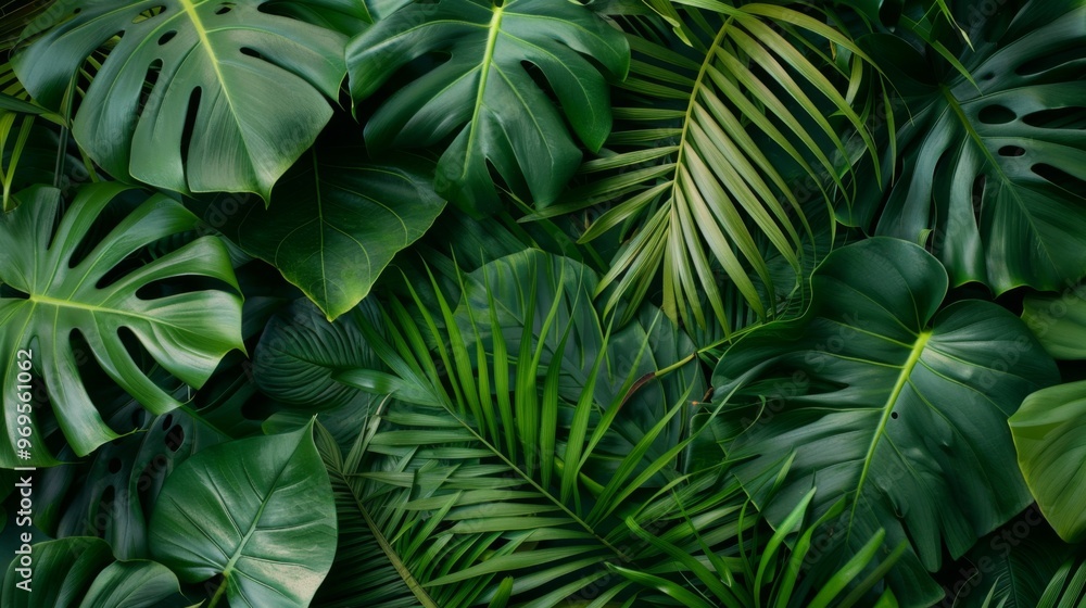 Tropical leaves background illustration generated by ai Tropical leaves background illustration generated by ai