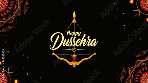 Vibrant Dussehra Illustration - Celebrate Victory of Good Over Evil with Divine Hindu Festivity Art photo