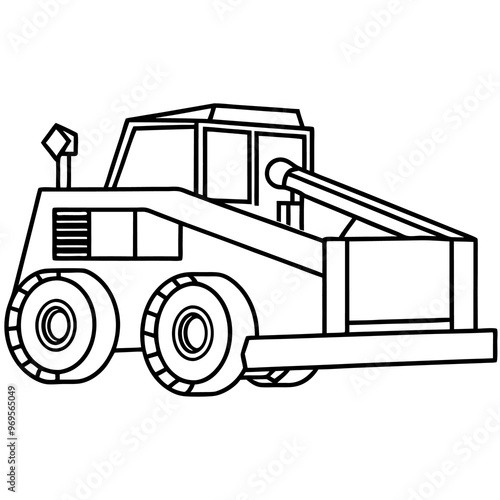 road reclaimer machine outline coloring book page line art drawing photo