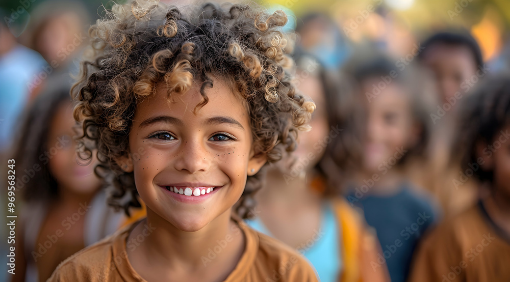Portrait of a Smiling Young Girl with Curly Hair Portrait of a Smiling Young Girl with Curly Hair