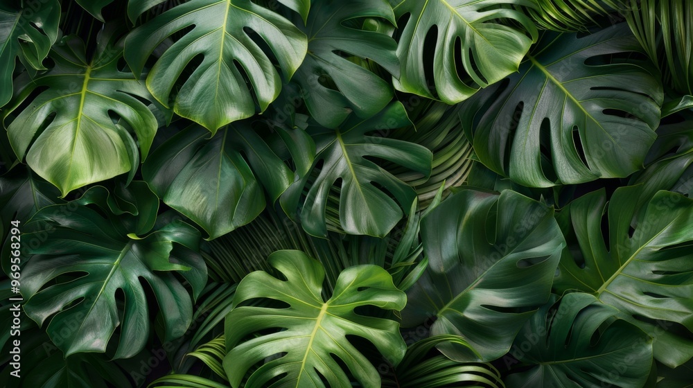 Tropical leaves background illustration generated by ai Tropical leaves background illustration generated by ai
