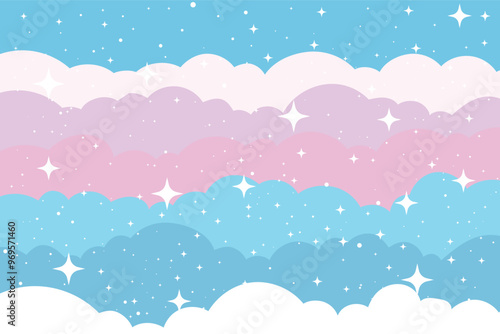 colorful sky, dream illustration, rainbow fantasy background