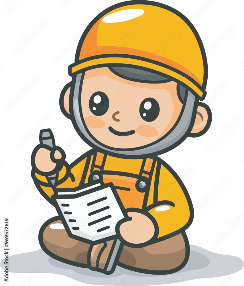 Cute Construction Worker Character Checking Checklist Illustration For Business Building Engineering Contractor Architecture Occupation Labor Day Cartoon Mascot Icon Logo Avatar Cute Construction Worker Character Checking Checklist Illustration For Business Building Engineering Contractor Architecture Occupation Labor Day Cartoon Mascot Icon Logo Avatar