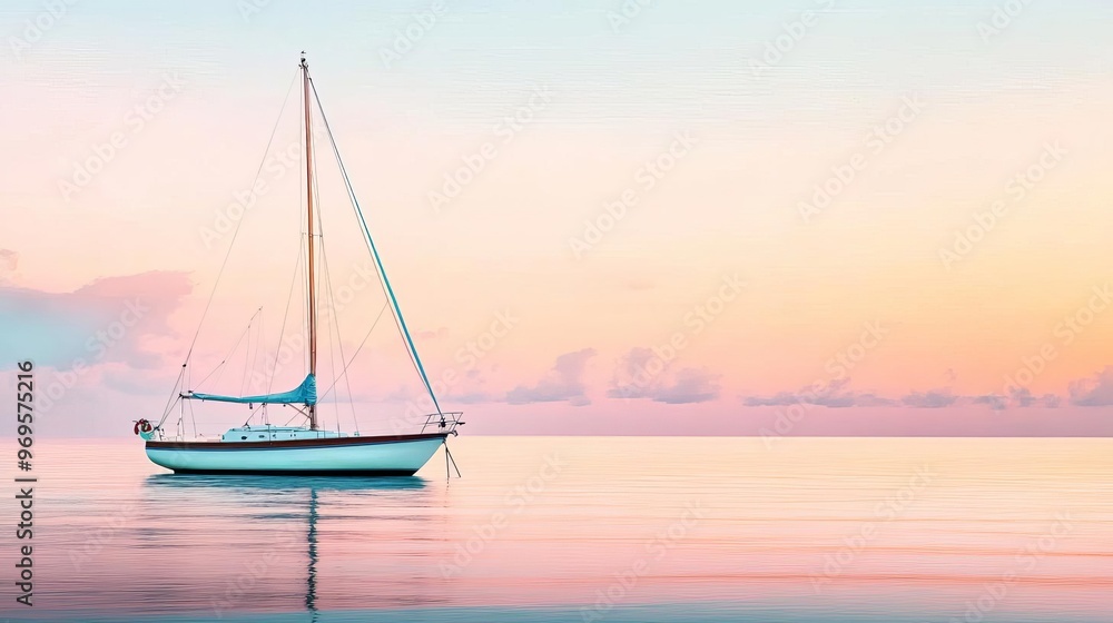 Sailboat at dawn, soft pastel colors, gentle ocean, watercolor style Sailboat at dawn, soft pastel colors, gentle ocean, watercolor style