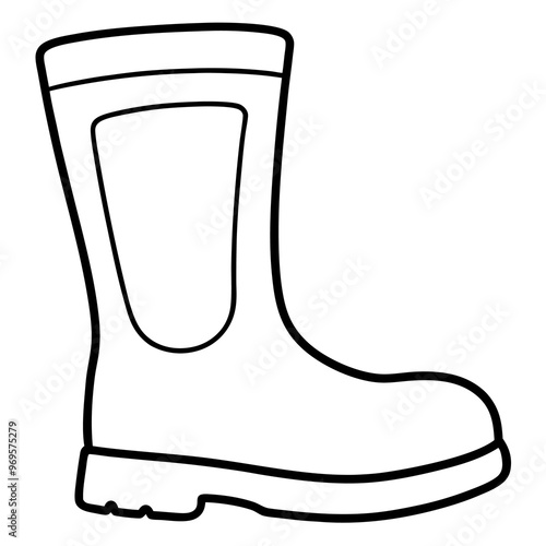 rubber boot doodle outline coloring book page line art drawing