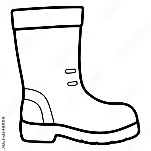 rubber boot doodle outline coloring book page line art drawing
