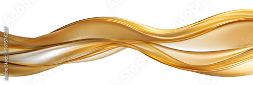 Panel kuchenny z motywem luxury abstract shiny golden wave on transparent background. design element. elegant gradient gold color