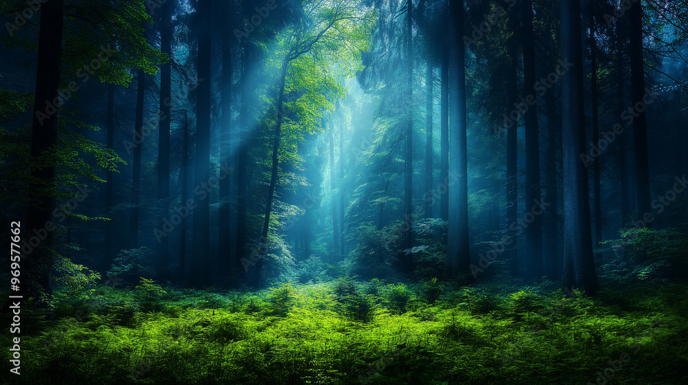 Obraz premium An Ancient Forest With Towering trees