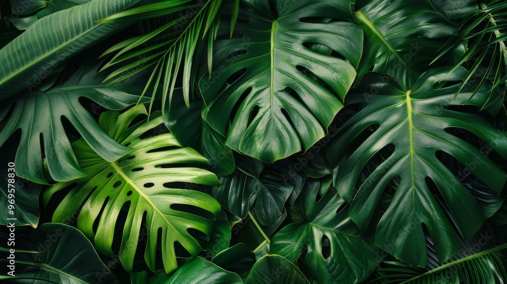 Tropical leaves background illustration generated by ai Tropical leaves background illustration generated by ai