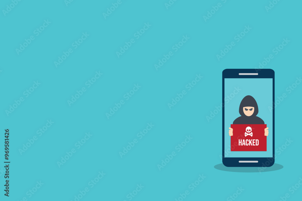 Hacker with hacked note on mobile phone , stealing confidential data, personal information and credit card detail. Hacking concept. Hacker with hacked note on mobile phone , stealing confidential data, personal information and credit card detail. Hacking concept.
