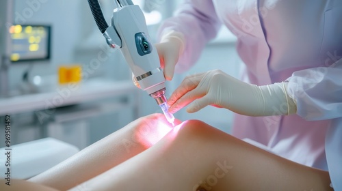 Wallpaper Mural Laser Hair Removal on Knees, Clinic Treatment Room Torontodigital.ca