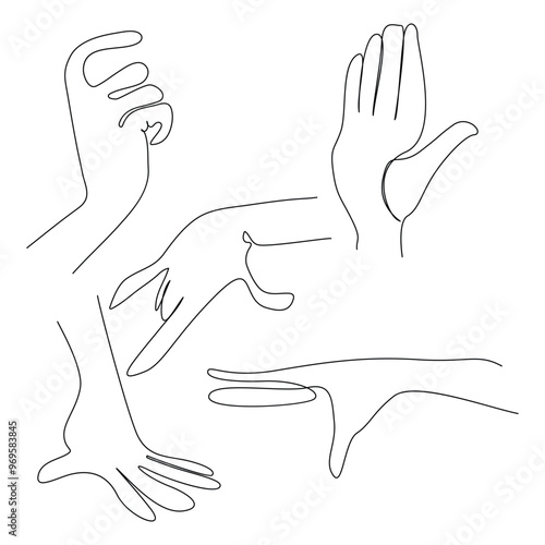 Continuous line art of couple holding hands