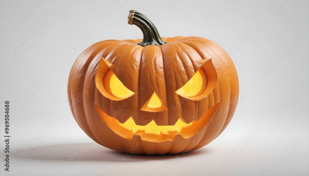 Halloween Jack o Lantern pumpkin with a spooky face. Isolated on a white background Halloween Jack o Lantern pumpkin with a spooky face. Isolated on a white background