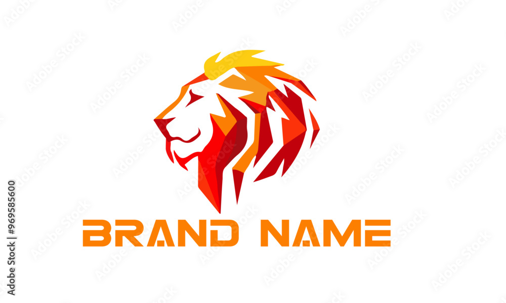 Fototapeta premium Colorful lion logo design template