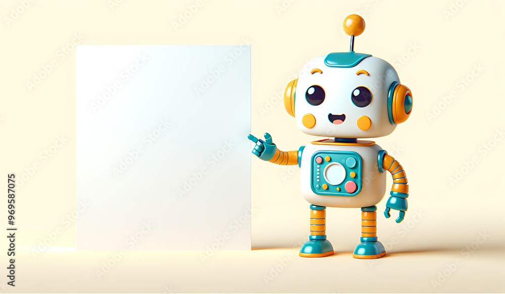 Obraz premium robot pointing at a space