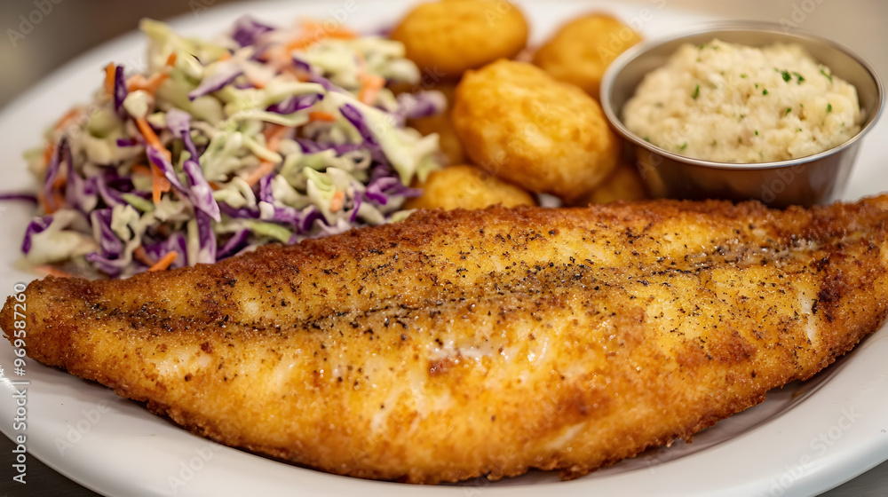 Fried fish dinner plate Fried fish dinner plate