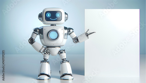 robot pointing at a space