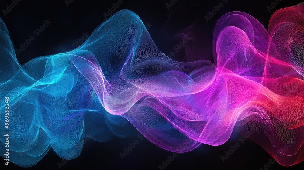 A vibrant abstract wave of blue and pink light, creating a dynamic visual flow. A vibrant abstract wave of blue and pink light, creating a dynamic visual flow.