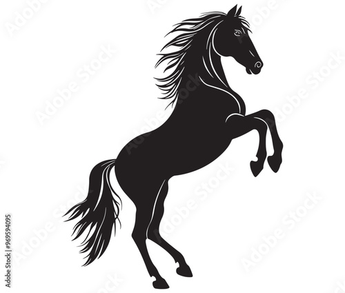 Jumping horse isolated on white background