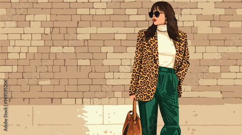 Full-body Fashion Portrait Vector Illustration