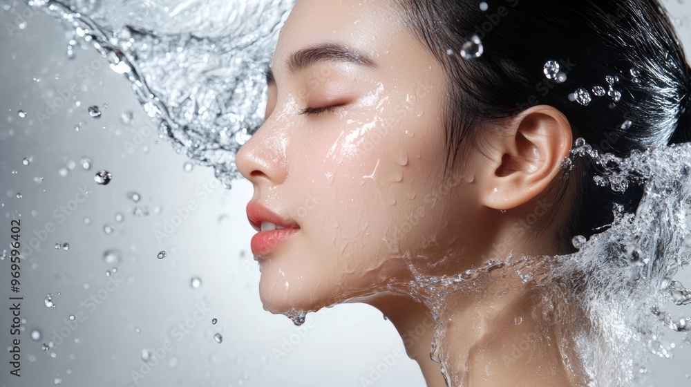Woman's Face Splashing Water. Woman's Face Splashing Water.