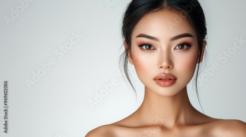 Beautiful Asian Woman with Makeup.