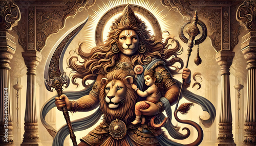 Narasimha God of Hindu Power strong  photo