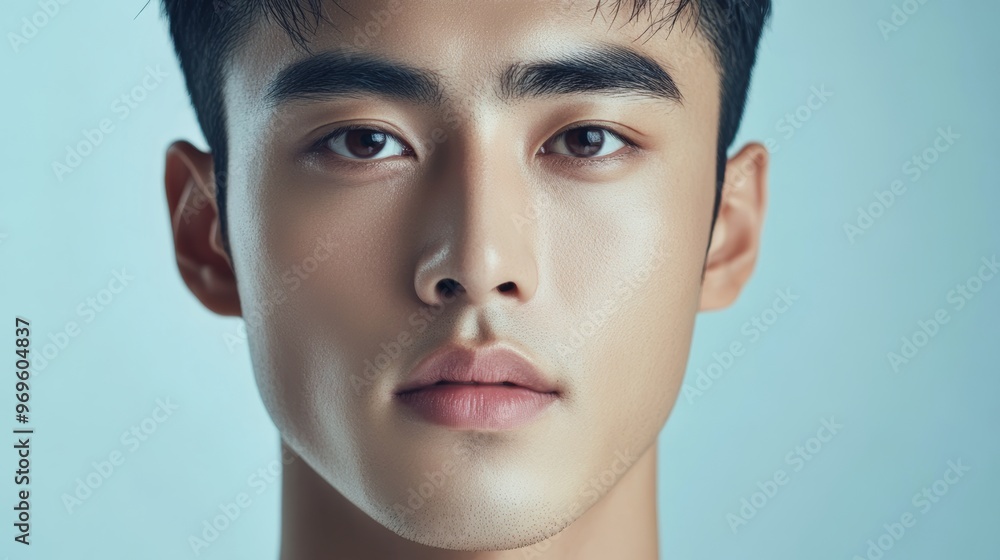 Fototapeta premium Close Up Portrait of a Young Man's Face.