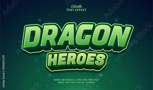 Dragon Heroes Editable Text Effect Style 3d Logo Gaming Esport
