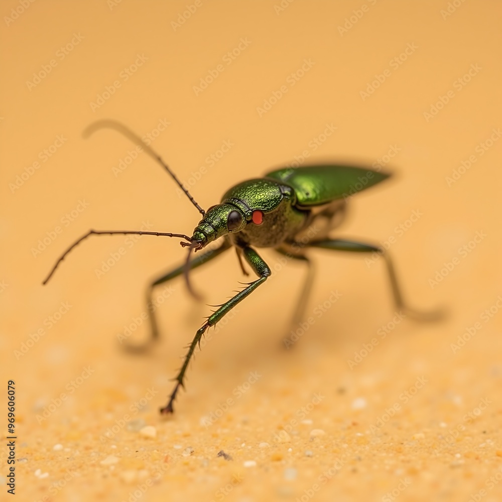 Vivid Green Tiger Beetle Portrait Vivid Green Tiger Beetle Portrait