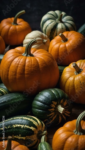 Set of pumpkin and zucchini icons