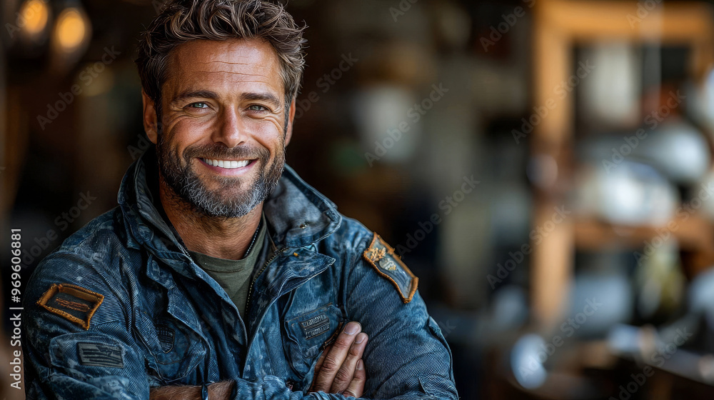 A man with a beard smiles broadly at the camera. A man with a beard smiles broadly at the camera.
