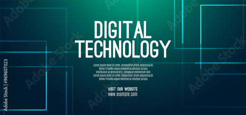 Digital technology speed connect blue green background, cyber nano information, abstract communication, innovation future tech data, internet network connection, Ai big data, line dot illustration 3d