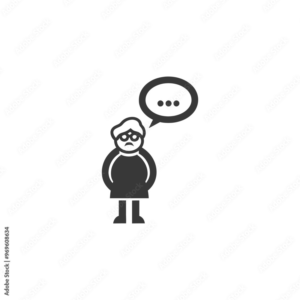 A Simple Black and White Icon of a Person Thinking A Simple Black and White Icon of a Person Thinking