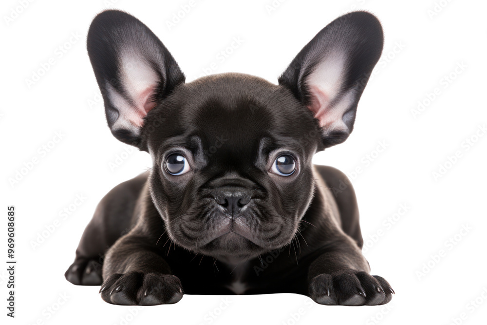 A tiny French Bulldog puppy Isolated on white background A tiny French Bulldog puppy Isolated on white background