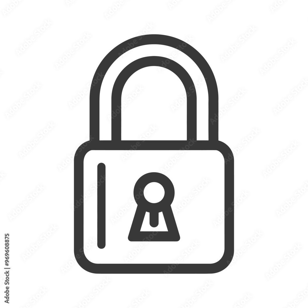 A simple black and white illustration of a closed padlock A simple black and white illustration of a closed padlock