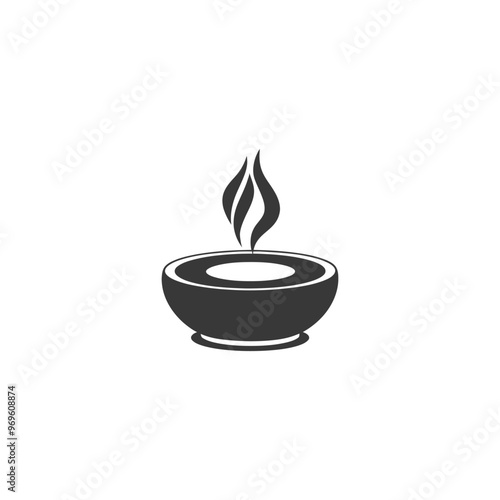 A Simple Black and White Illustration of a Burning Candle